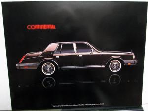 1982 Lincoln Continental Spec Sheets with Cover Folder Envelope Sales Portfolio