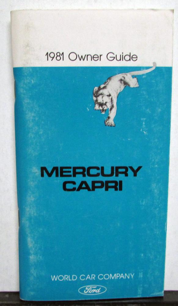 1981 Mercury Capri Owners Manual Original
