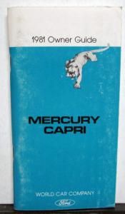 1981 Mercury Capri Owners Manual Original