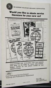 1981 Mercury Marquis Owners Manual Original