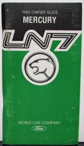 1982 Mercury LN7 Owners Manual Original
