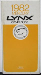 1982 Mercury Lynx Owners Manual Original