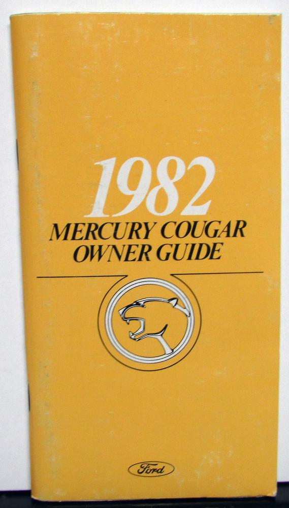 1982 Mercury Cougar Owners Manual Operating Guide Original