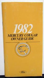 1982 Mercury Cougar Owners Manual Operating Guide Original