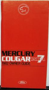 1982 Mercury Cougar XR7 Owners Manual Original