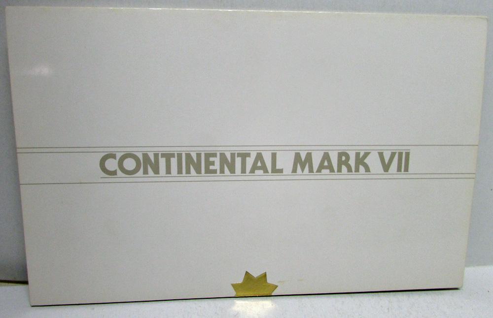 1984 Lincoln Continental Mark VII Sales Folder