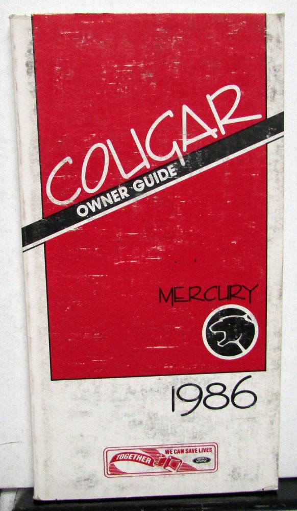 1986 Mercury Cougar Owners Manual Original
