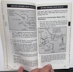 1987 Mercury Lynx Owners Manual Original