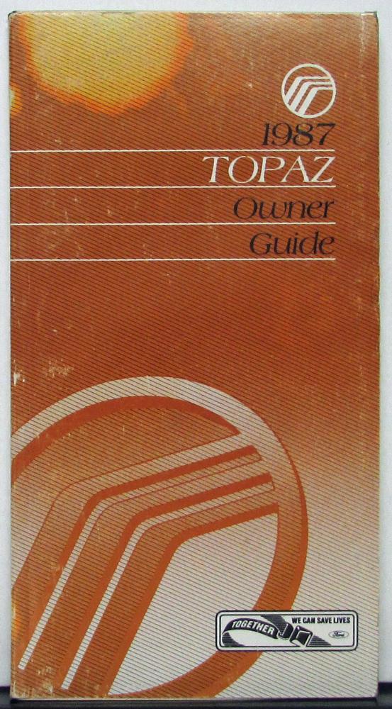 1987 Mercury Topaz Owners Manual and Extra Materials Original