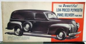 1941 Plymouth Panel Delivery Utility Sedan Pickup Sales Brochure Mailer
