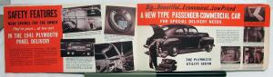 1941 Plymouth Panel Delivery Utility Sedan Pickup Sales Brochure Mailer