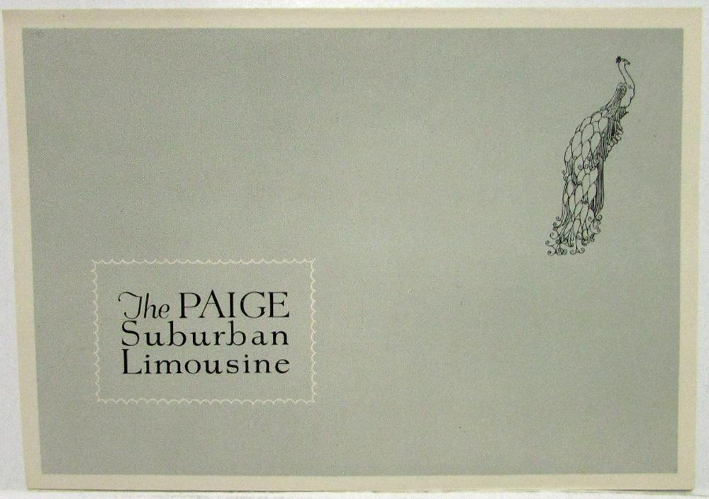 1923 1924 Paige 6 70 Suburban Limousine Sales Folder Original