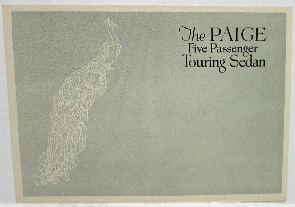 1923 1924 Paige 6 70 Touring Sedan Five Passenger Sales Folder Original
