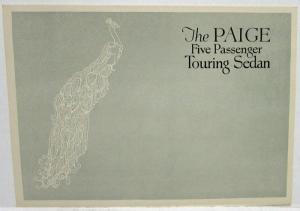 1923 1924 Paige 6 70 Touring Sedan Five Passenger Sales Folder Original
