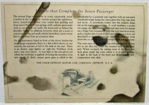1924 1925 Paige 6 70 Sedan Phaeton Sales Folder & Portfolio Original