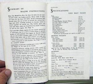 1951 Nash Ambassador Owners Manual Care & Operation Original Rare