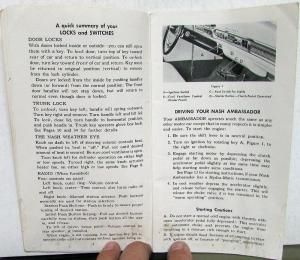 1951 Nash Ambassador Owners Manual Care & Operation Original Rare