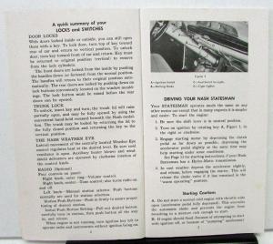 1952 Nash Statesman Owners Manual Care & Operation Original Rare