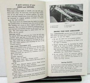 1953 Nash Ambassador Owners Manual Care & Operation Original Rare