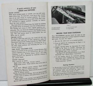 1953 Nash Statesman Owners Manual Care & Operation Original Rare