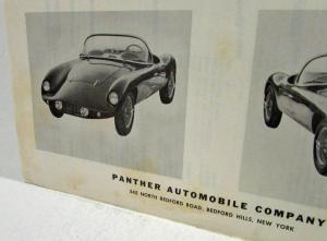 1962 1963 Panther 2.6 Standard & M Models Specification Folder Sales Brochure