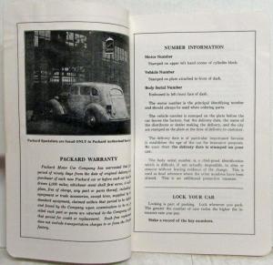 1935 Packard 120 Owners Manual Care & Operation Reproduction Maintenance