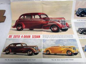 1938 DeSoto Sedan Touring Coupe Convertible 7 Passenger Sales Folder Original