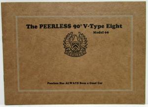 1926 Peerless 90 Degree V Type Eight Model 69 Sales Brochure Original