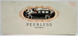 1926 Peerless Equipoised Eight Sedan Model 69 Sales Folder Brochure Original