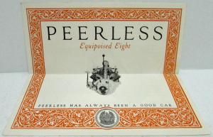 1926 Peerless Equipoised Eight Sedan Model 69 Sales Folder Brochure Original