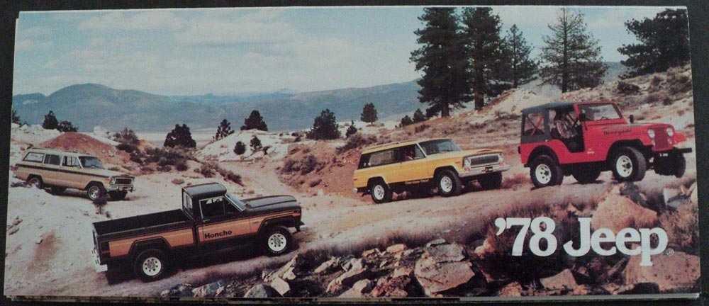 1978 Jeep Sales Brochure Accordian Folder with Model Pictures