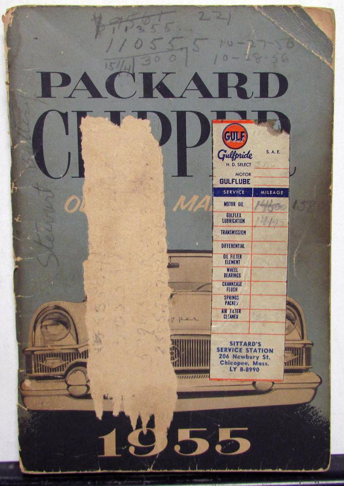 1955 Packard Clipper Owners Manual Care & Operation Original Maintenance