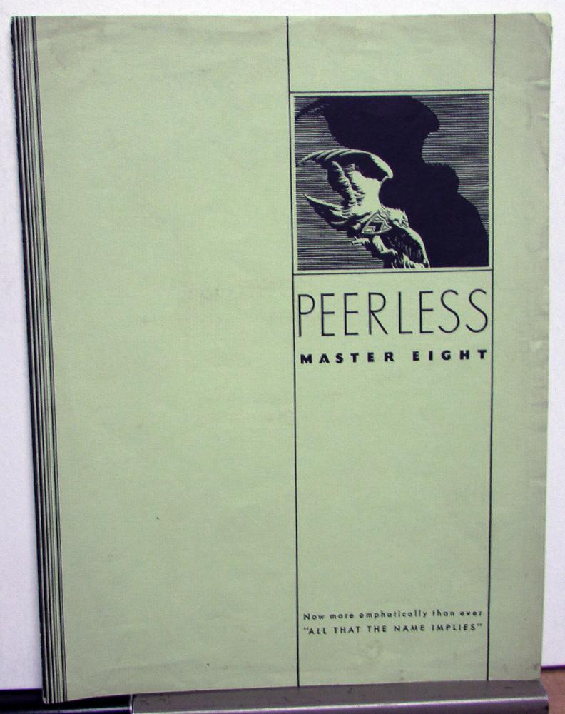 1930 Peerless Master Eight Sales Brochure Sedan Cabriolet Coupe Brougham Orig