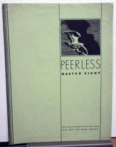 1930 Peerless Master Eight Sales Brochure Sedan Cabriolet Coupe Brougham Orig
