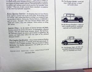 1930 Peerless Master Eight Sales Brochure Sedan Cabriolet Coupe Brougham Orig