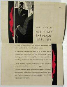 1931 Peerless Eight Custom Master Standard Specifications Sales Folder Original