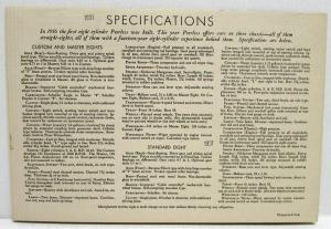 1931 Peerless Eight Custom Master Standard Specifications Sales Folder Original