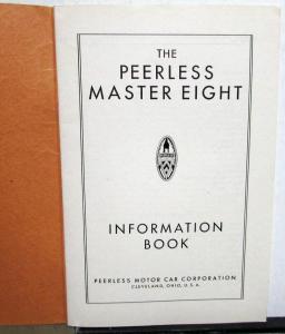 1930-1931 Peerless Master Eight Owners Manual Care and Operation