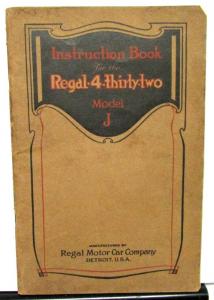 1917-18 Regal 432 Model J Owners Manual Care and Operation
