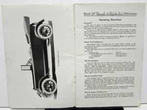 1917-18 Regal 432 Model J Owners Manual Care and Operation