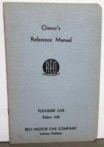 1936 REO Pleasure Car 636 Owners Manual Care & Operation Original Nice