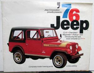 1976 Jeep CJ5 Cherokee Wagoneer Pickup CJ7 Trailer Towing Guide Brochure