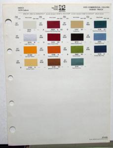 1979 Dodge Truck & Commercial Paint Chips By PPG Sheet Original