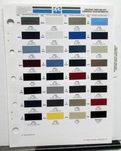 1990 Dodge Truck & Jeep Color Paint Chips By PPG Sheet Original