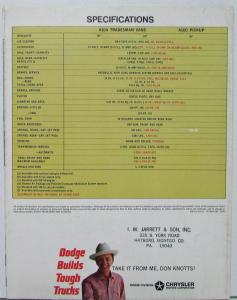 1970 Dodge Tradesman Van Sales Folder Original