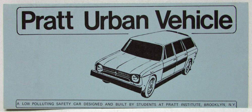1971 1972 Pratt Urban Vehicle Prototype Subaru Engine Trifold Brochure Leaflet