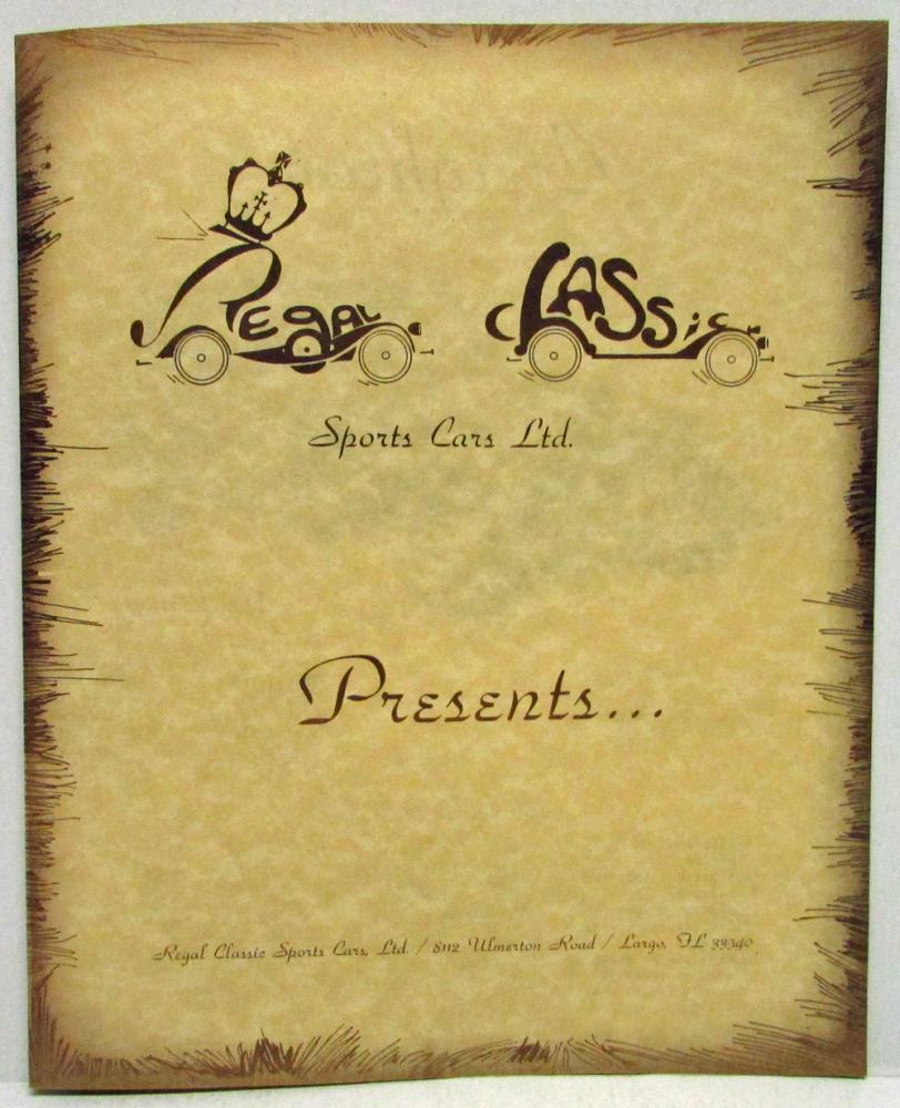 Regal Classic Creighton Mini Mark Sebring Sports Car Sales Brochure Original