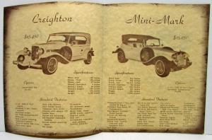 Regal Classic Creighton Mini Mark Sebring Sports Car Sales Brochure Original
