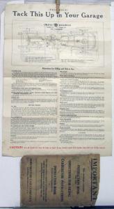 1922-1924 REO Oiling Diagram with Envelope