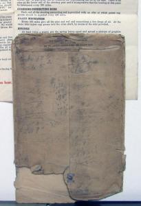1922-1924 REO Oiling Diagram with Envelope